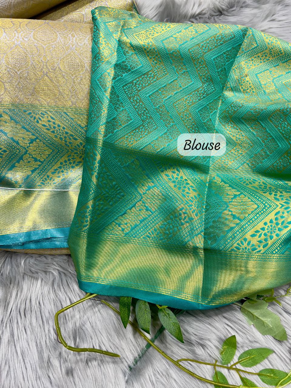 Banarasi Handloom Golden Tissue Silk Saree