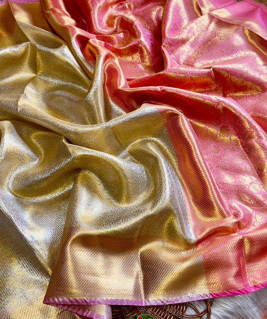 Banarasi Handloom Golden Tissue Zari Silk Saree