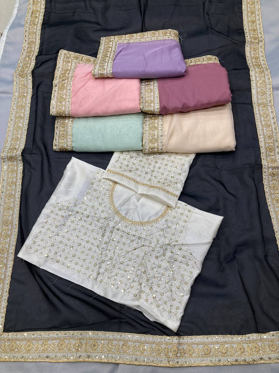 Black Designerr Taby Silk Organza Saree