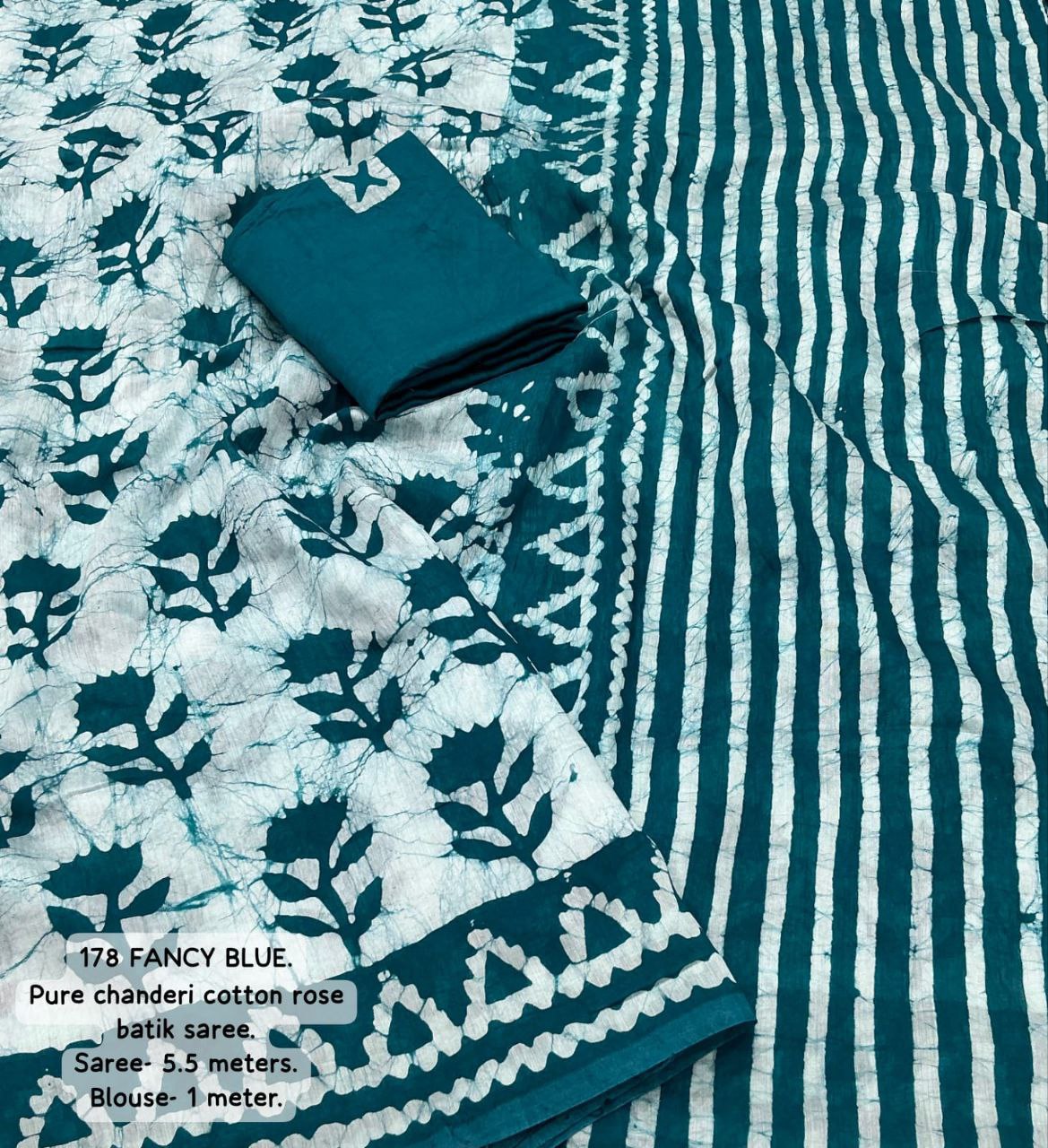 Block Printed Chanderi Cotton Saree