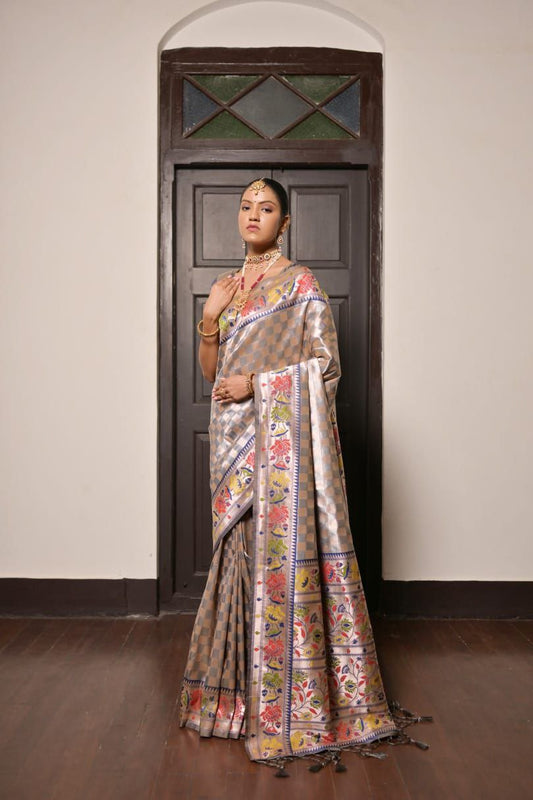 Blue Traditional Paithani Silk Saree