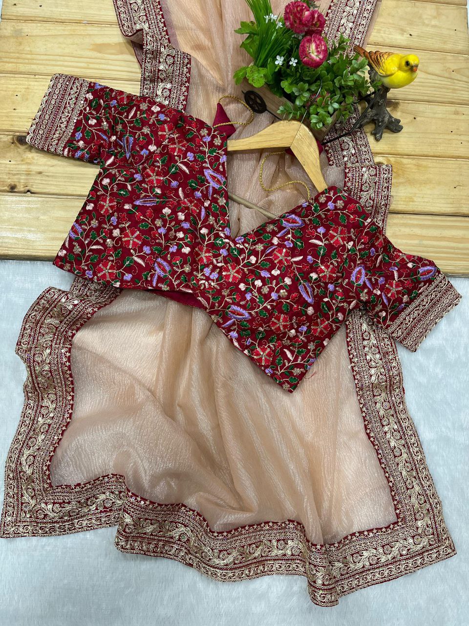 Bollywood Designer Banarasi Crush Saree | Clone Design