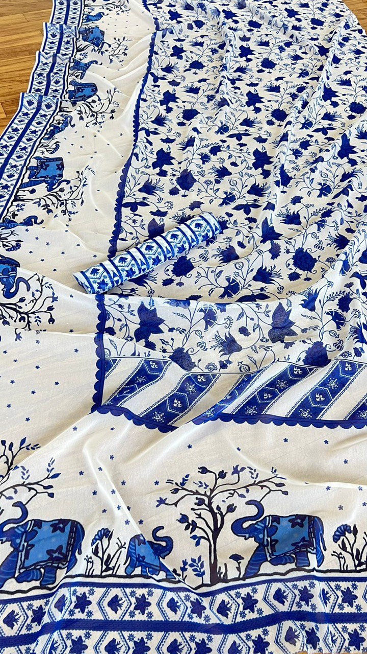 Bollywood Printe Georgette Saree