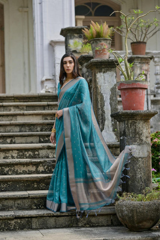 Deep Sea Green Traditional Kalyani Silk Saree