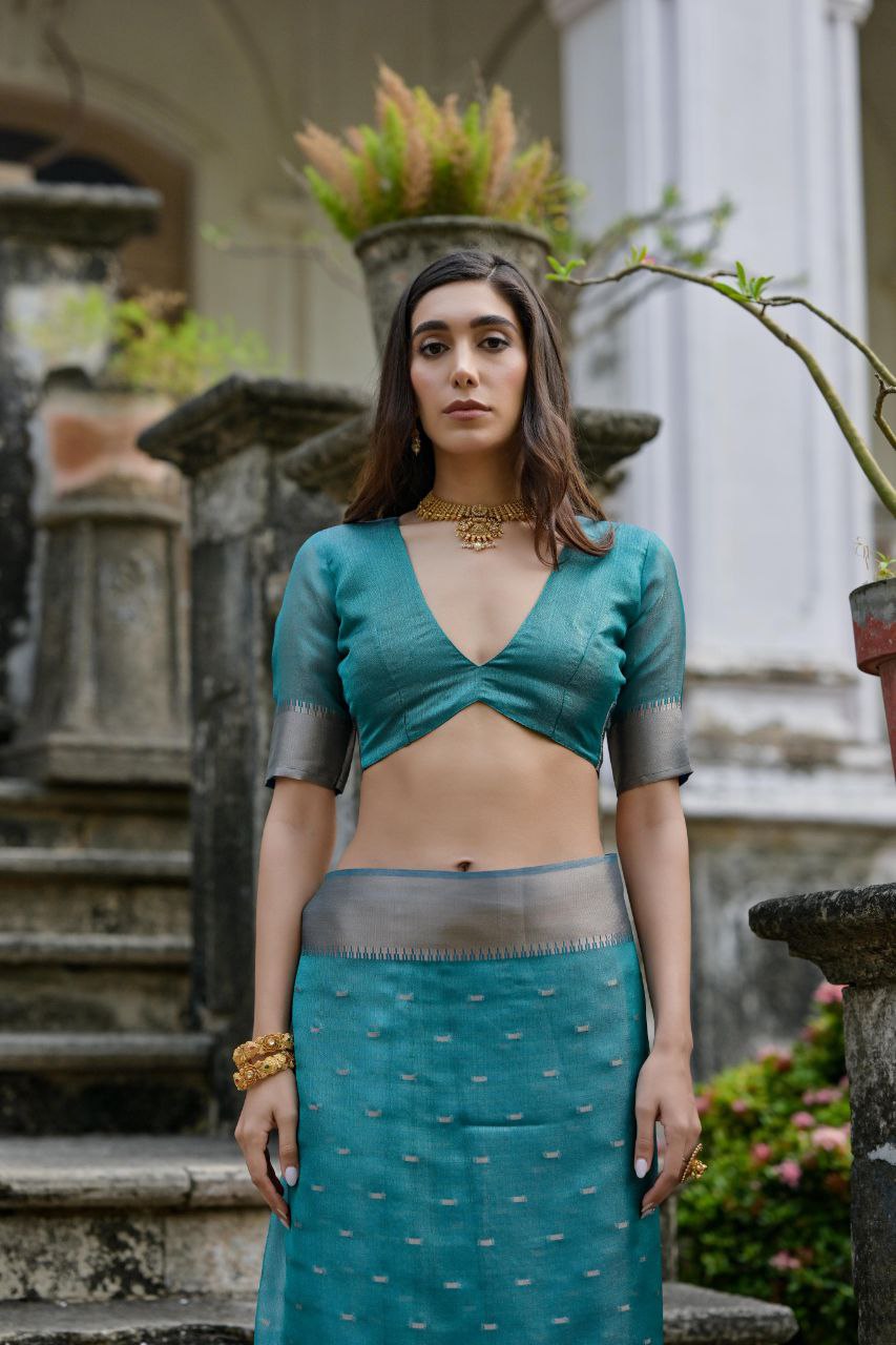 Deep Sea Green Traditional Kalyani Silk Saree