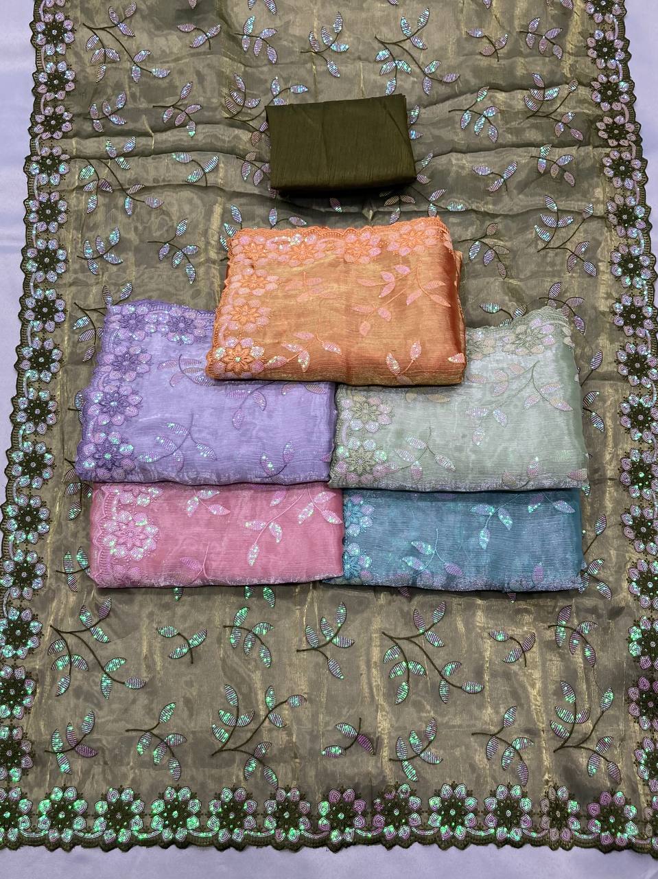 Pink Designer Burberry Silk Saree