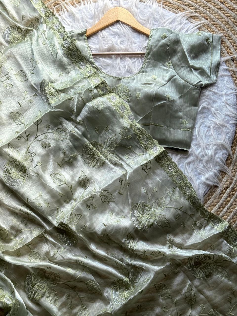 Designer Jimmy Choo Chiffon Silk Saree