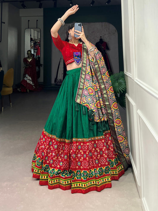 Green Designer Navaratri Wear Lehenga Choli