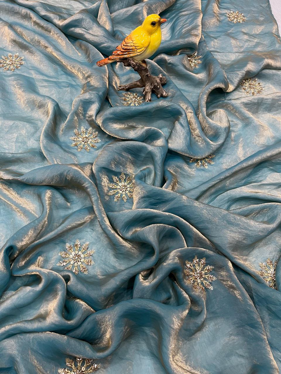 Designer Party Wear Fandy Satin Silk Saree