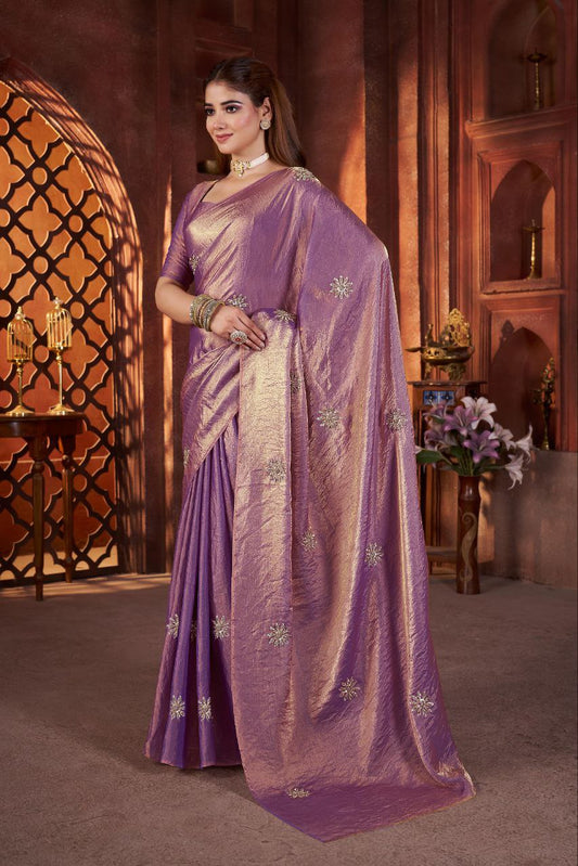 Designer Party Wear Fandy Satin Silk Saree