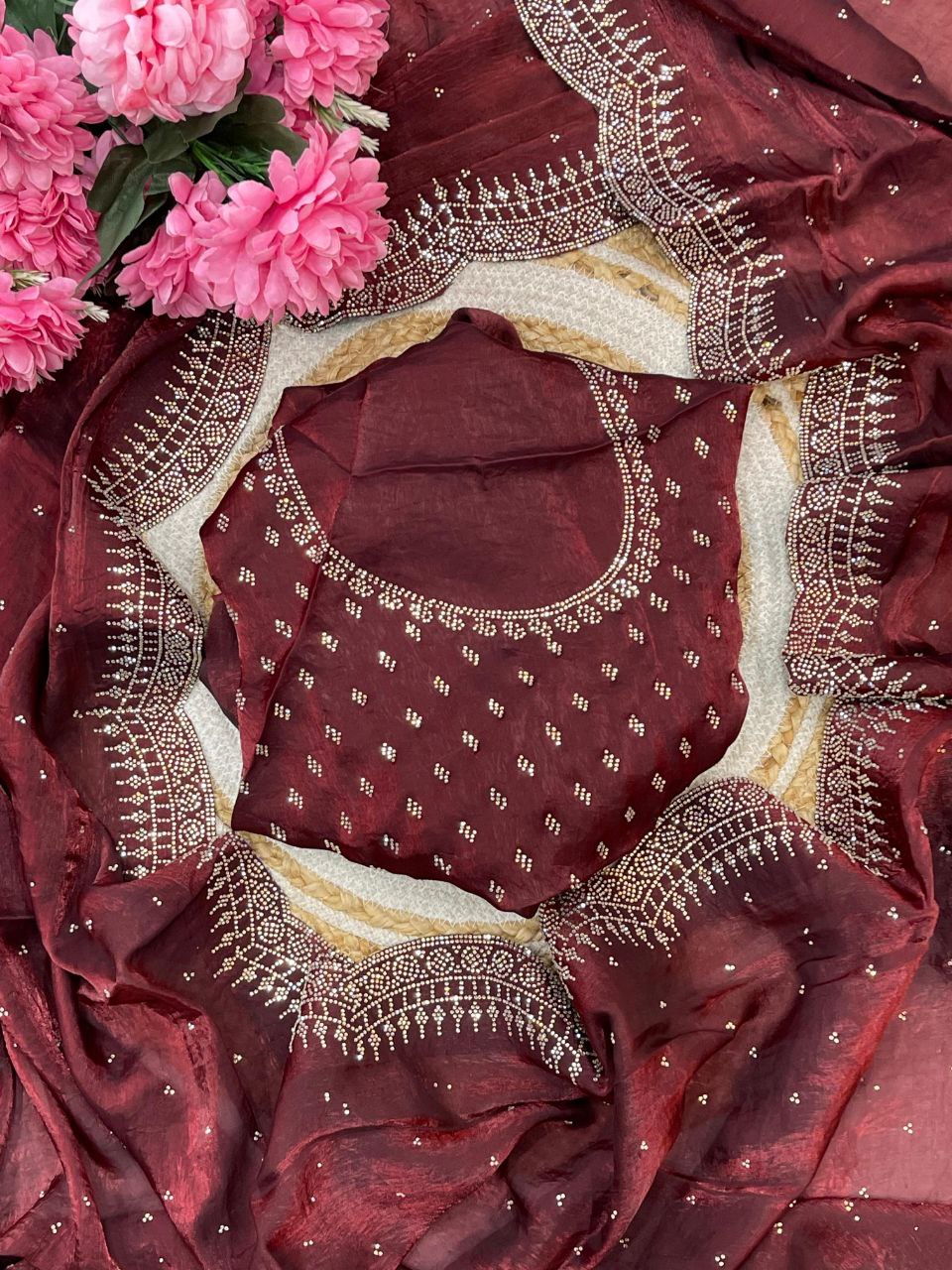 Designer Party Wear Fandy Satin Silk Saree