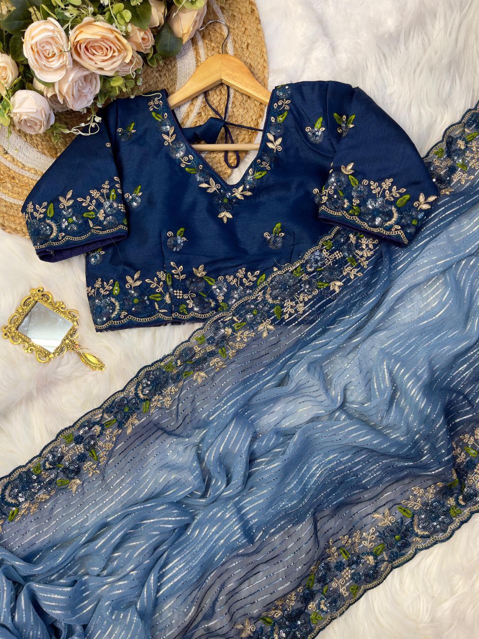 Designer Party Wear Georgette Saree