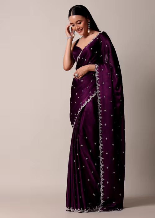 Designer Purple Rangoli Silk Saree | Replica Design