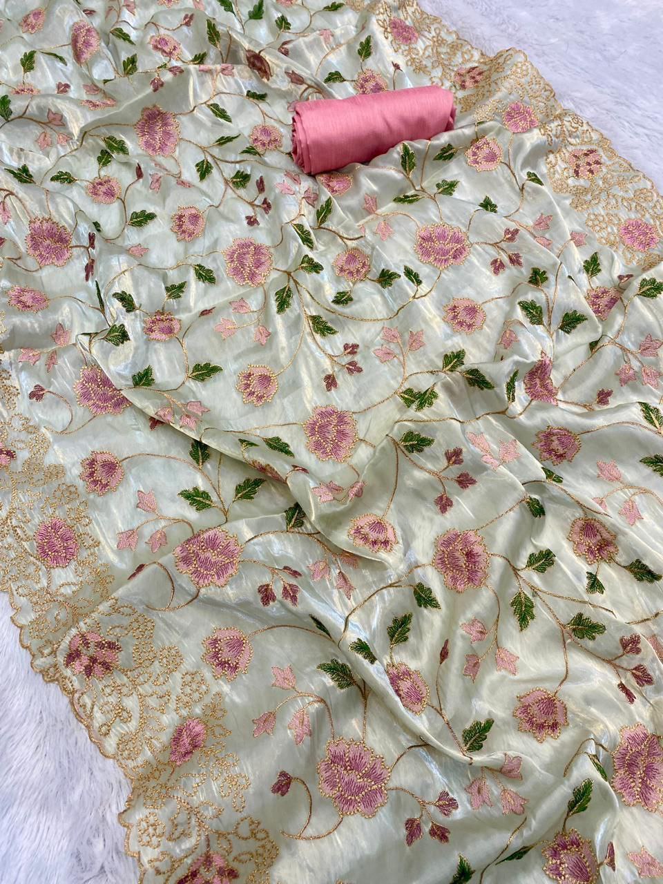 Designer Shinning Jimmy Chhoo Silk Saree