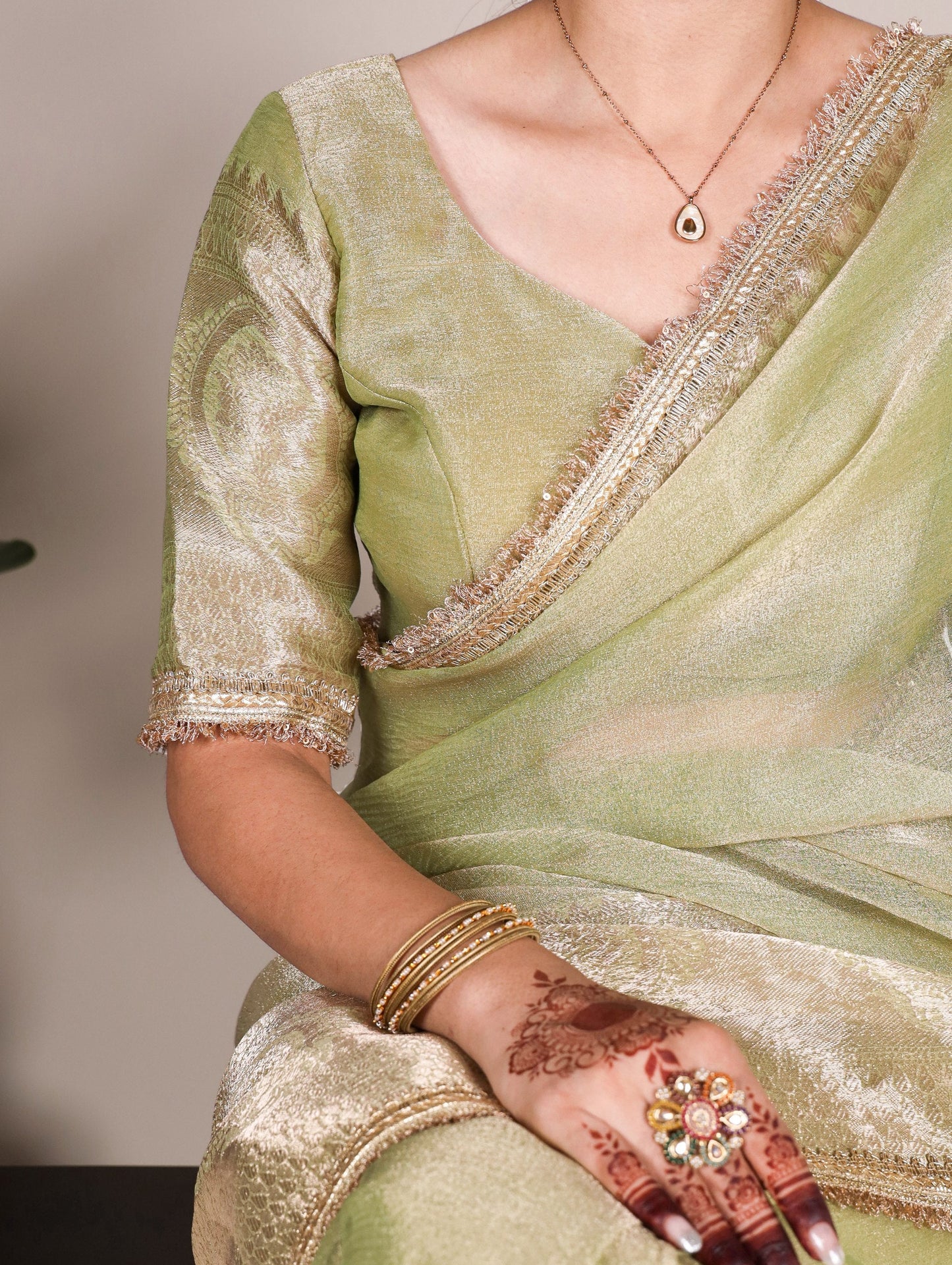 Designer Tissue Shimmer Silk Saree