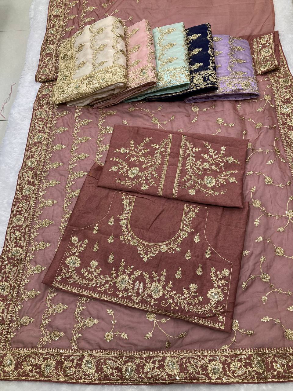 Designer Lime Wedding Wear Taby Silk Organza Saree