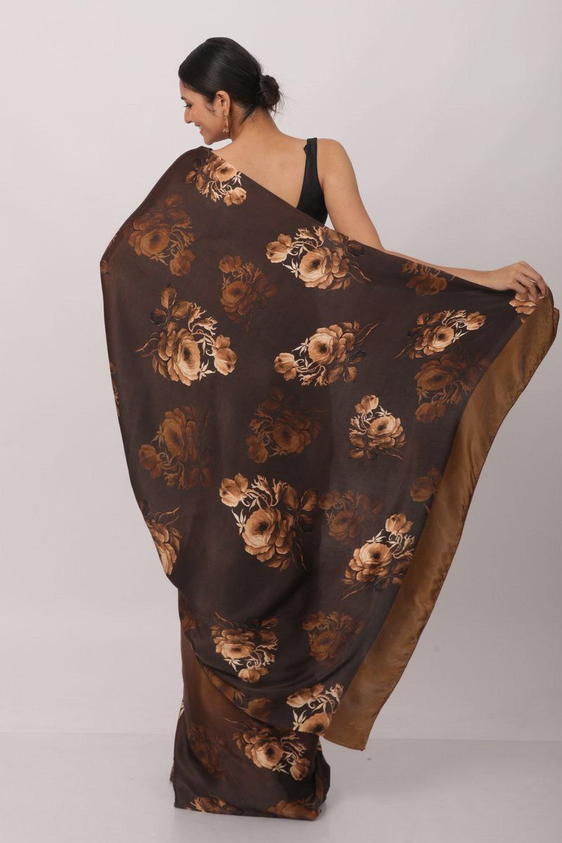 Digital Printed Japan Satin Silk Saree