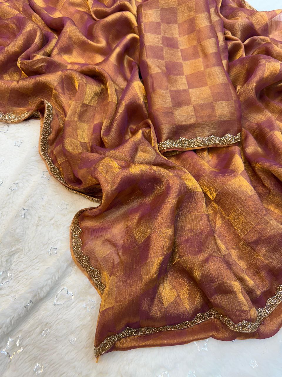 Dual Shade Fandy Chiffon Saree