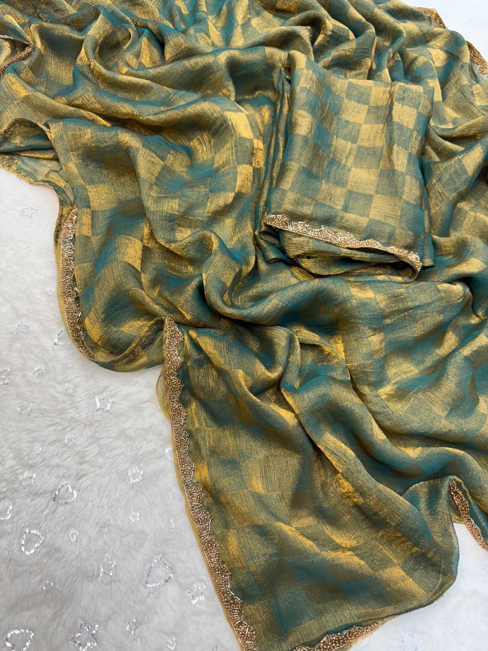 Dual Shade Fandy Chiffon Saree