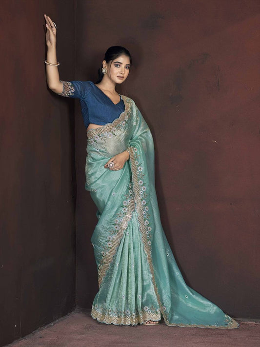 Fancy Gold Crunchy Saree