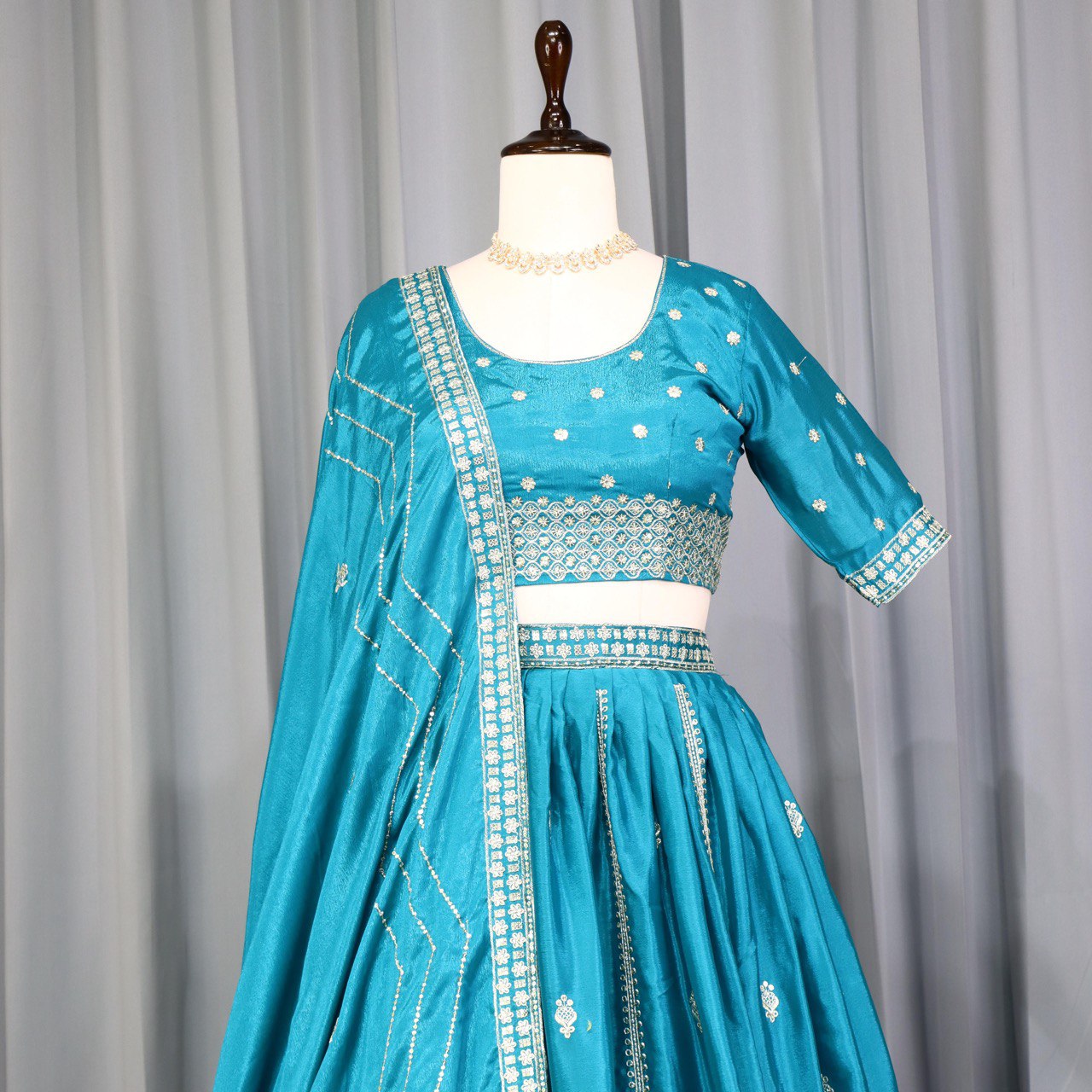 Firozi Wedding Wear Designer Lehenga