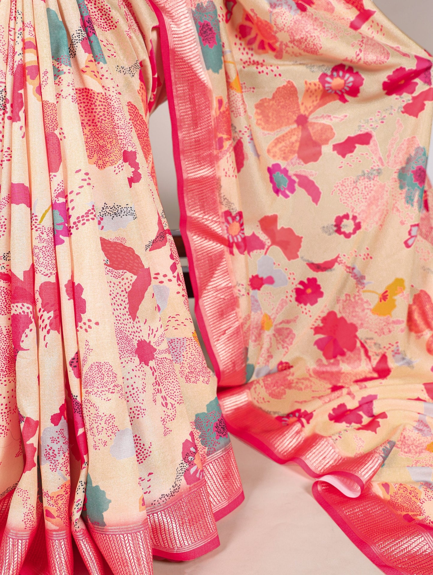 Floral Traditional Tussar Silk Saree