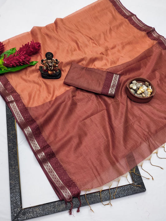 Formal Wear Linen Soft Silk Saree