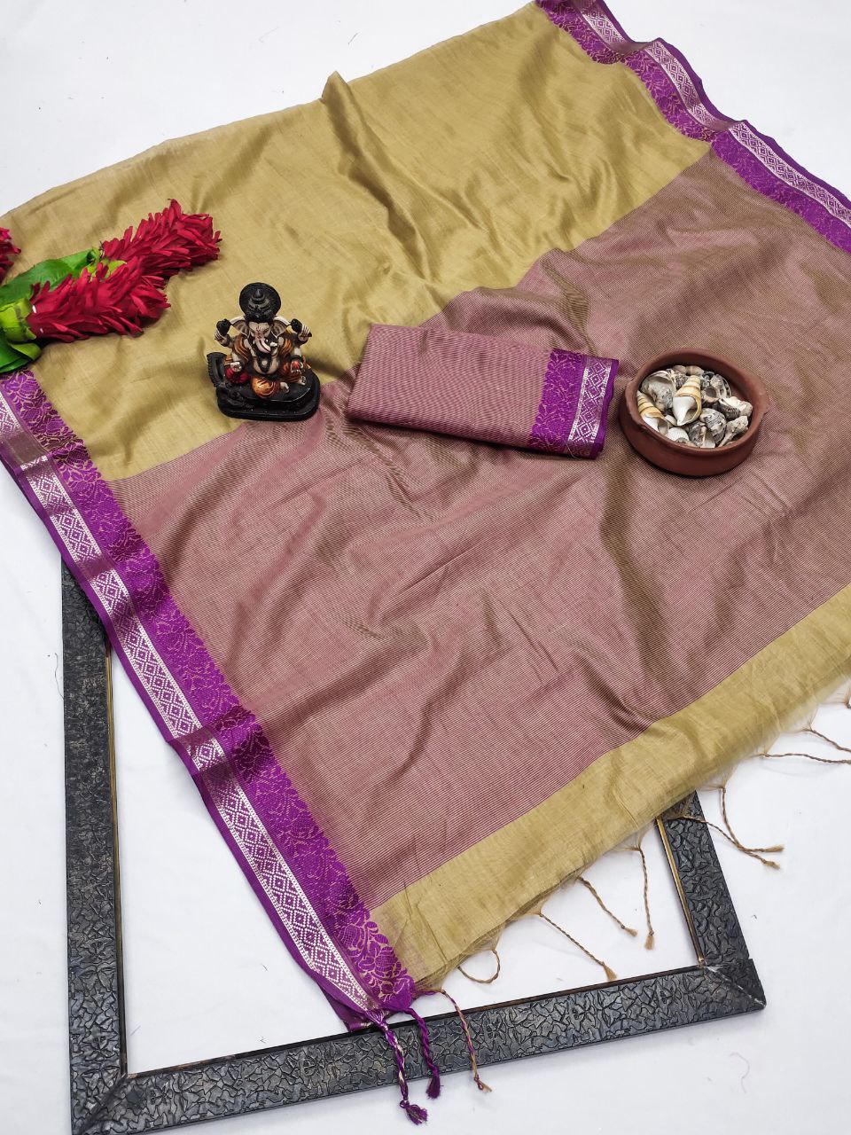 Formal Wear Linen Soft Silk Saree