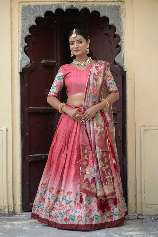 Gajri Traditional Manipuri Silk Lehenga Choli