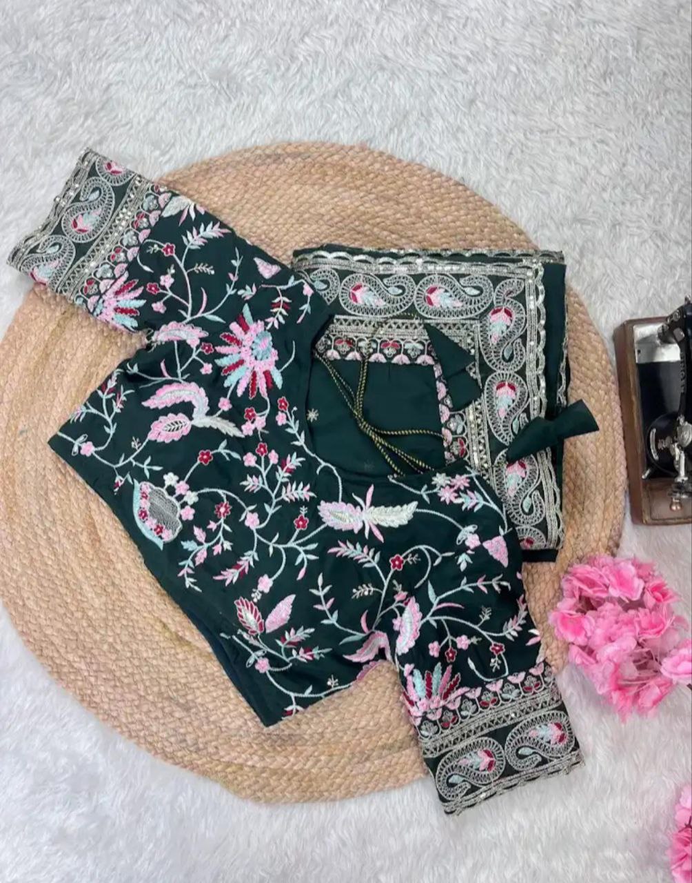 Green Designer Organza Silk Saree