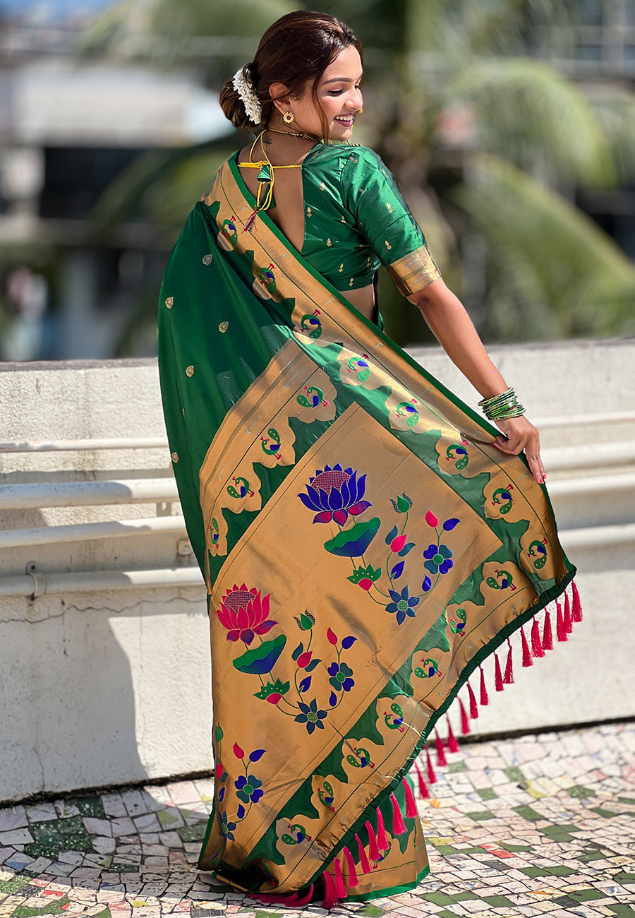 Green Wedding Wear Paithani Saree