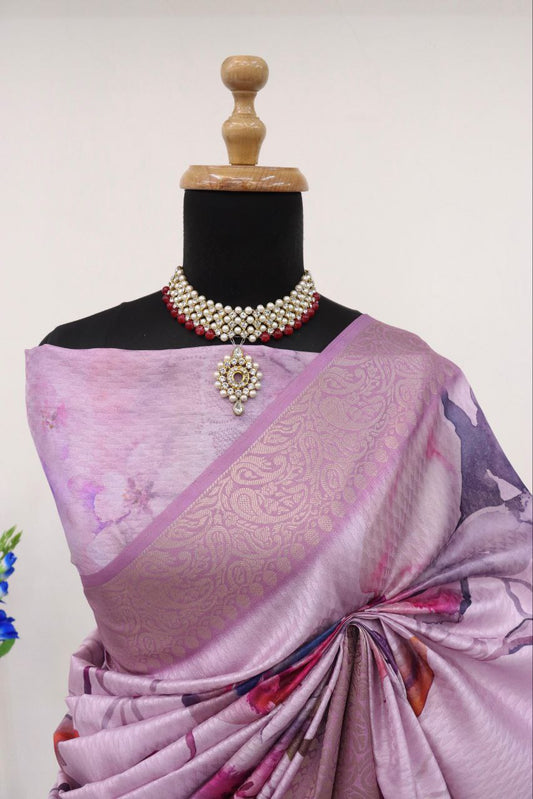 Handloom Silk Digital Printed Saree