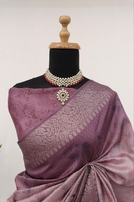Handloom Silk Digital Printed Saree