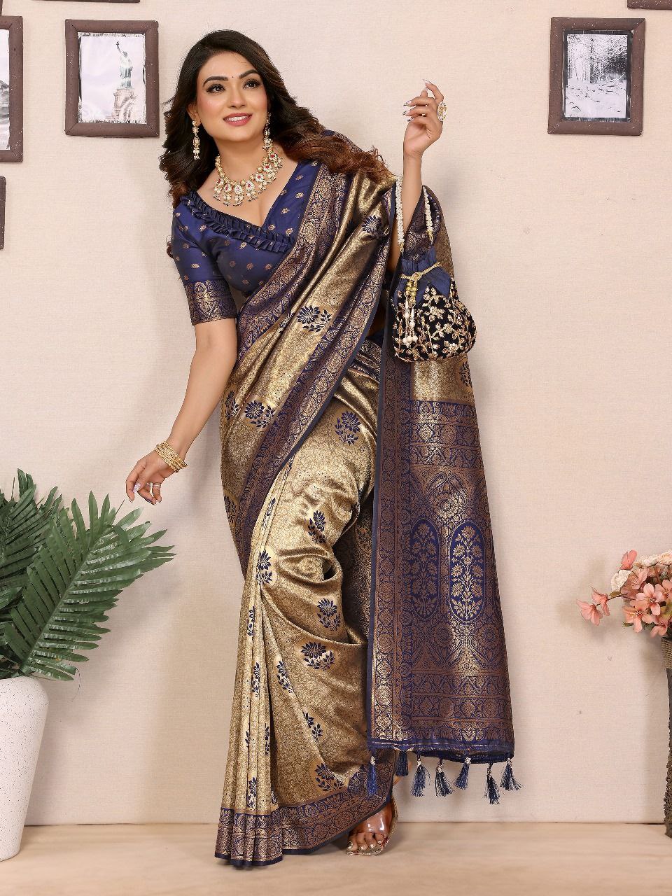 Handloom Tissue Silk Saree For Wedding