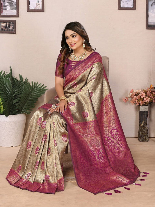 Handloom Tissue Silk Saree For Wedding