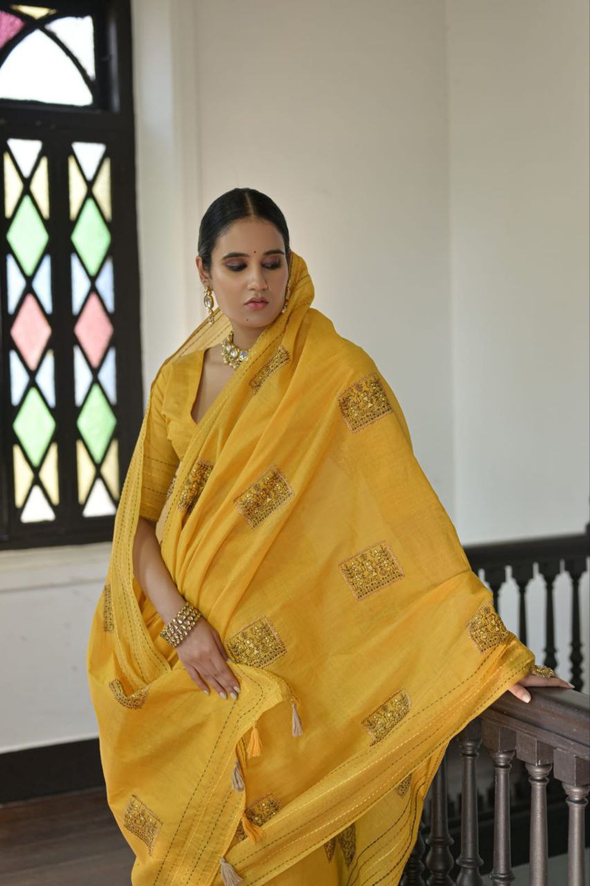 Khadi Tussar Silk Saree For Wedding