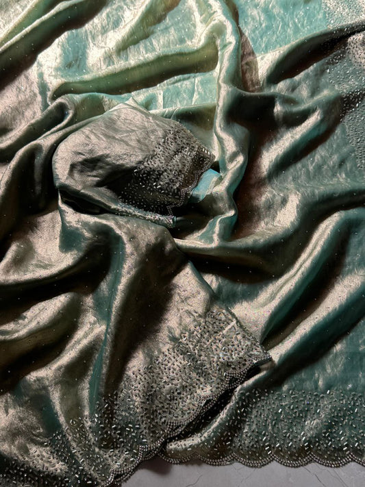 Sky Party Wear Space Silk Saree