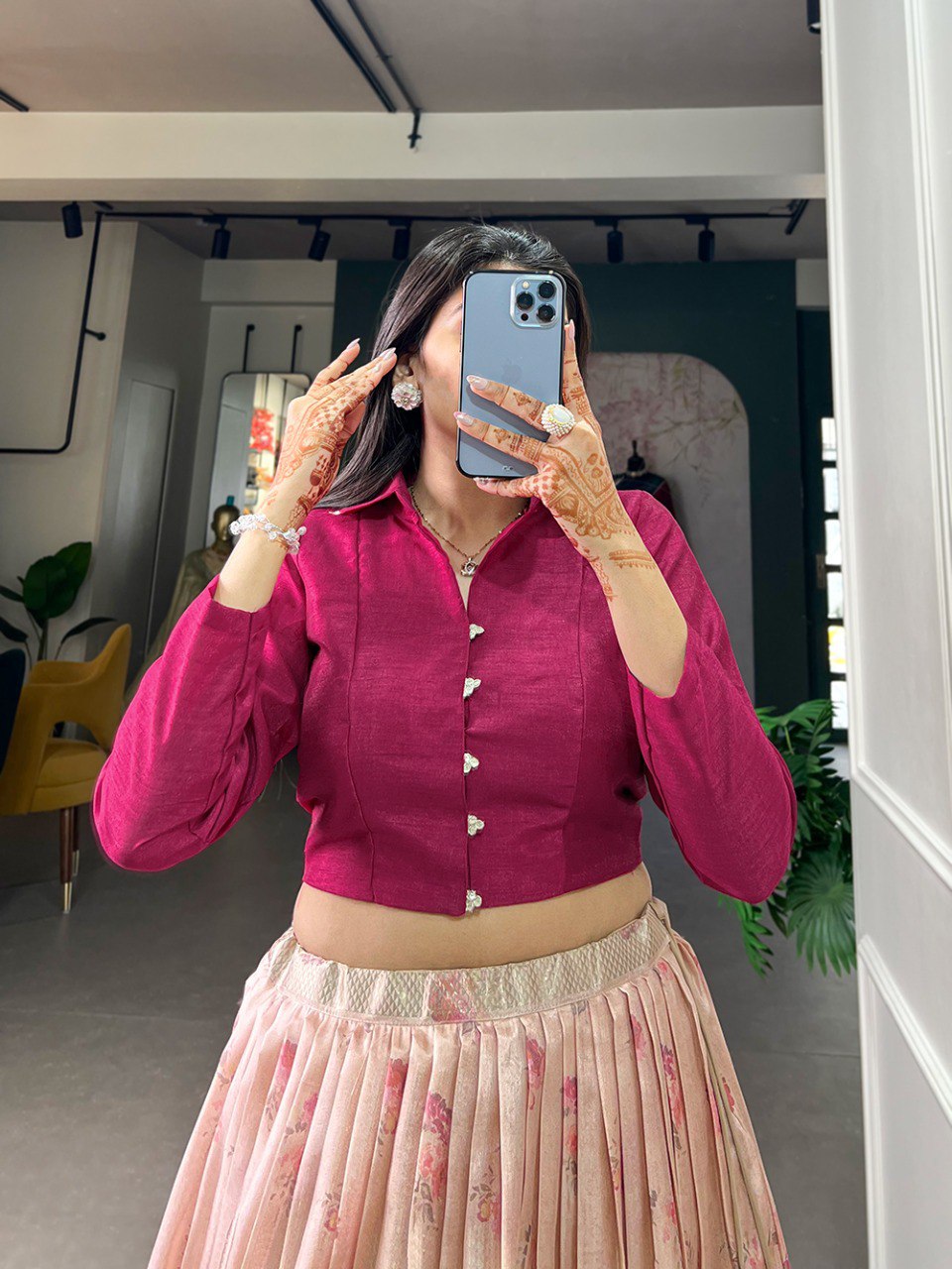 Magenta Plum Co-ord Set Lehenga