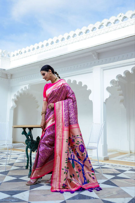 Magenta Traditional Kanjivaram Silk Saree