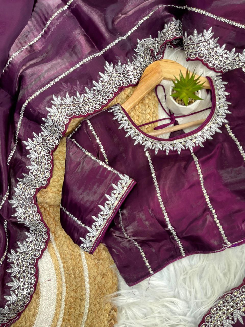 Magenta Zimmy Choo Silk Saree