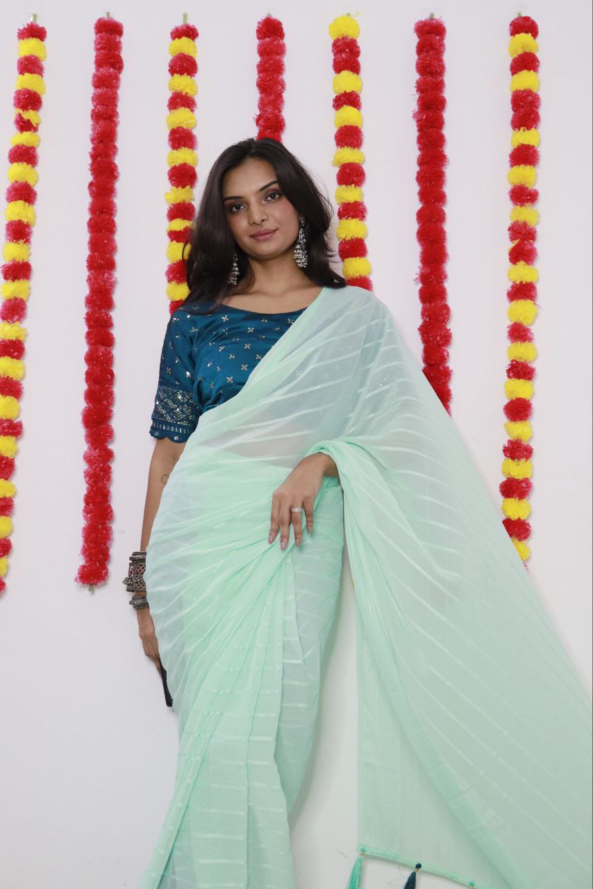 Party Wear Chiffon Saree