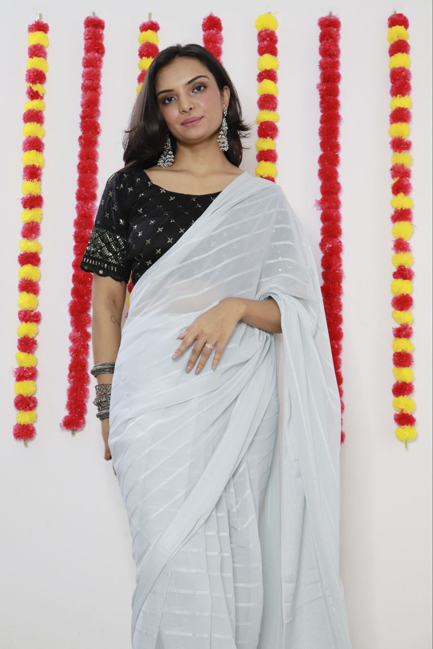 Party Wear Chiffon Saree