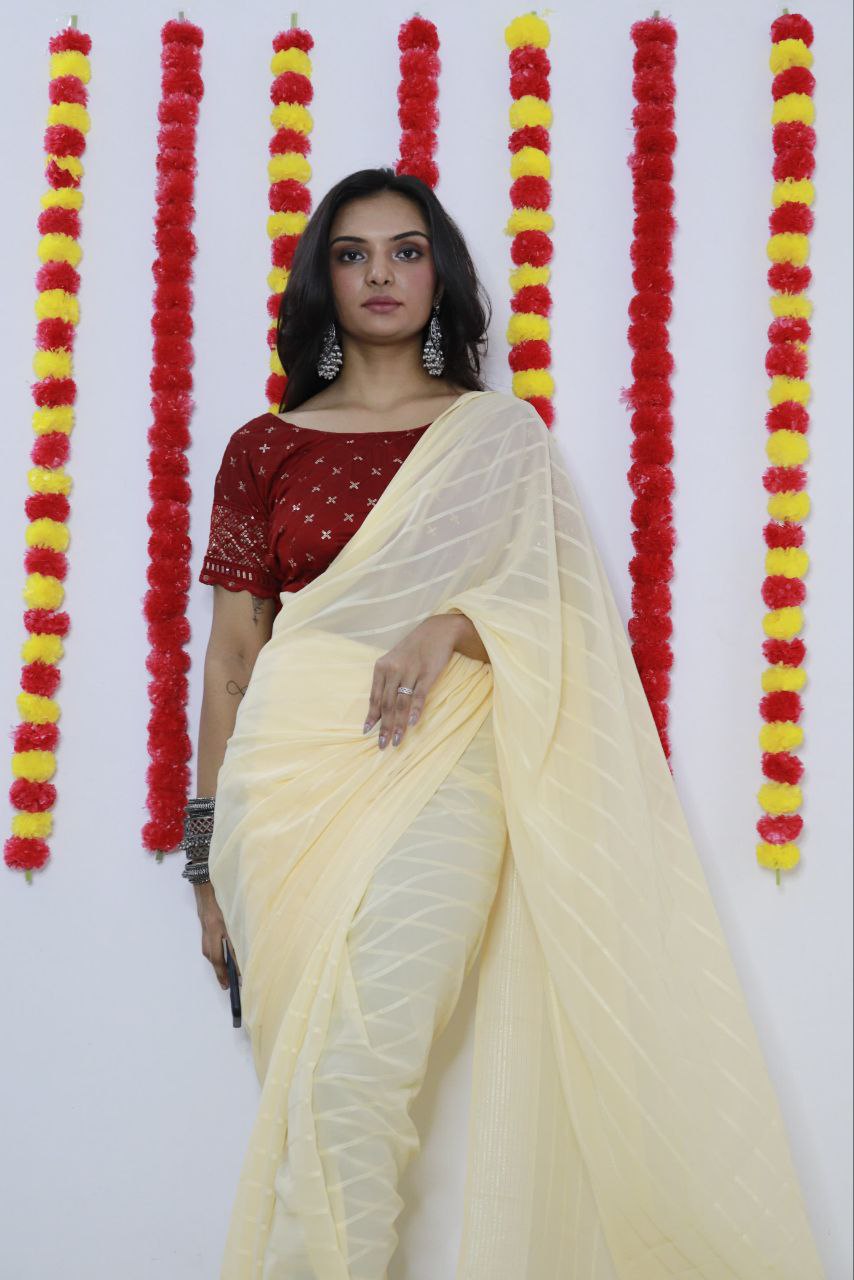 Party Wear Chiffon Saree
