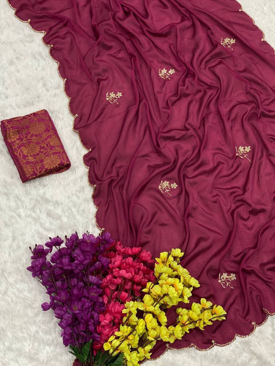 Party Wear Designer Chiffon Saree