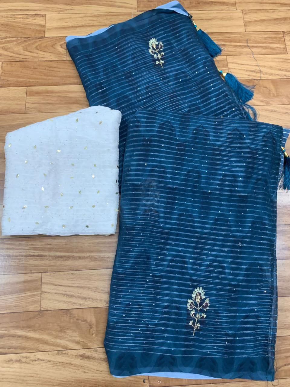 Party Wear Digital Printed Georgette Saree