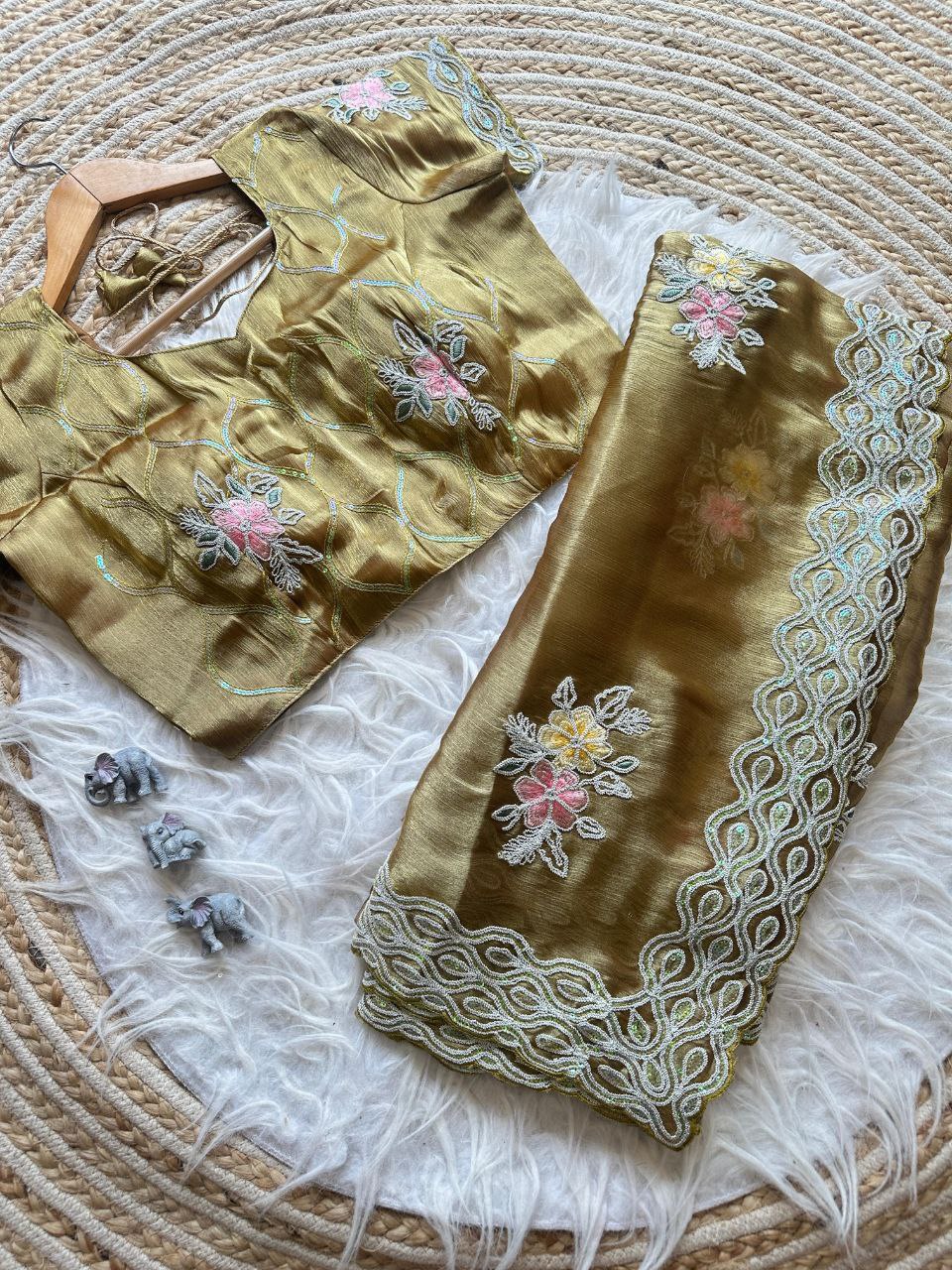 Party Wear Jimmy Choo Chiffon Saree