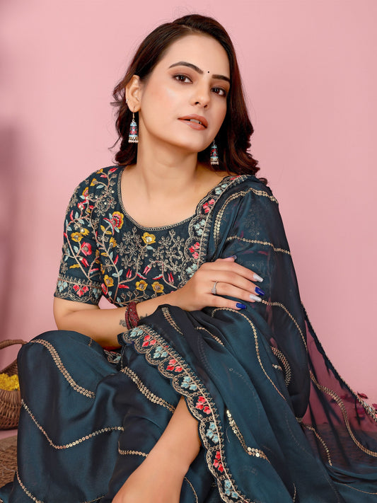 Party Wear Rangoli Silk Saree