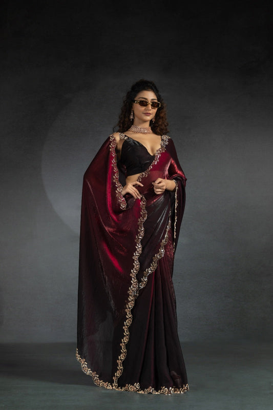Party Wear Stylish Shaded Space Silk Saree