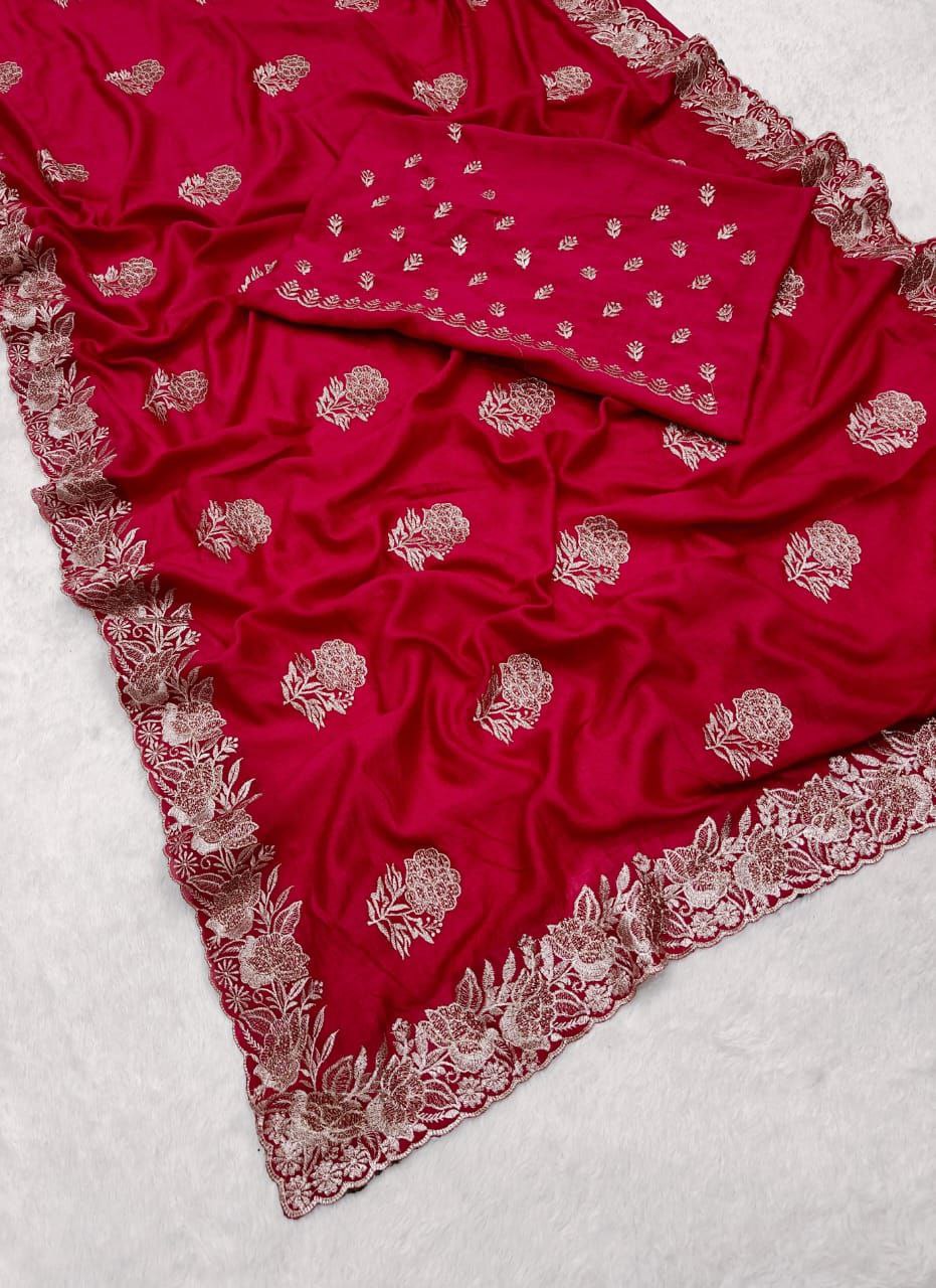 Party Wear Vichitra Silk Saree