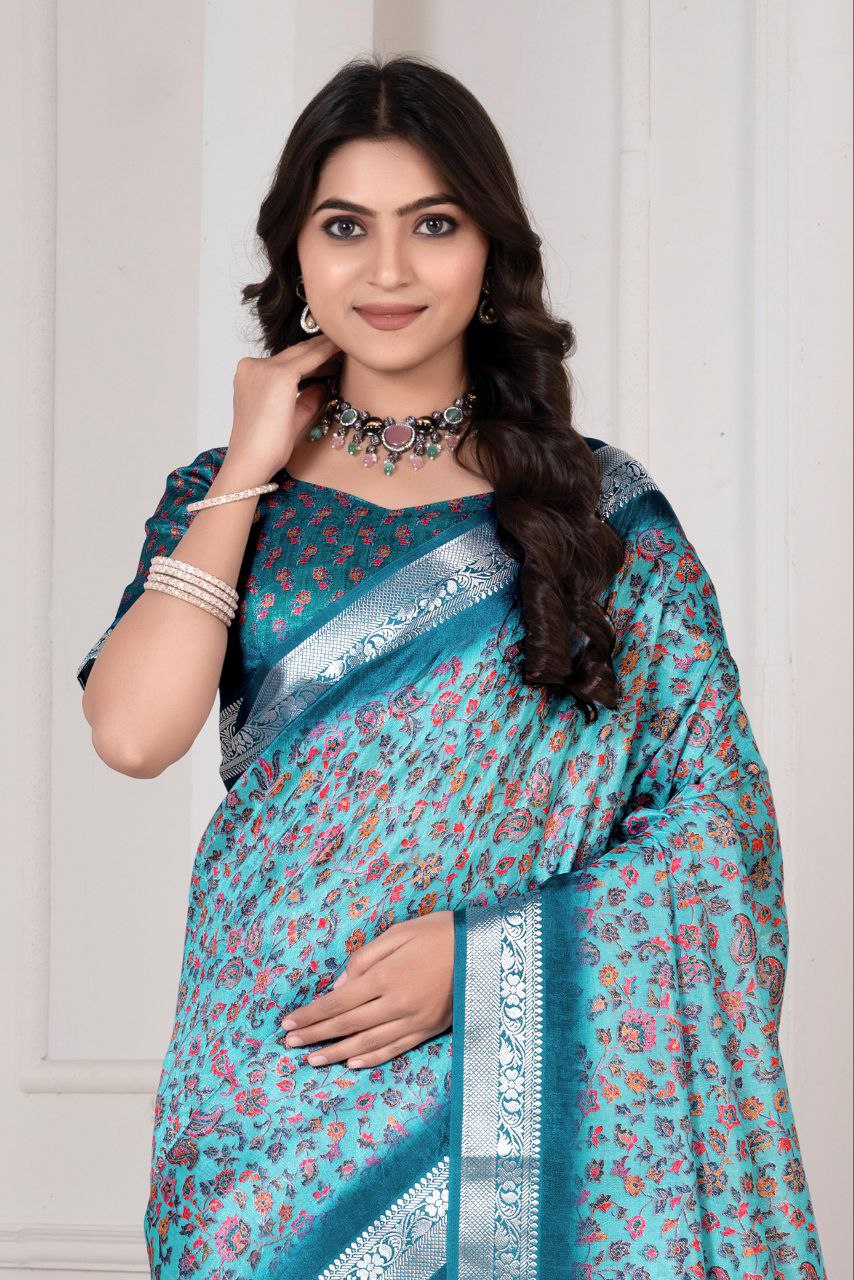 Pashmina Printed Khadi Viscose Saree